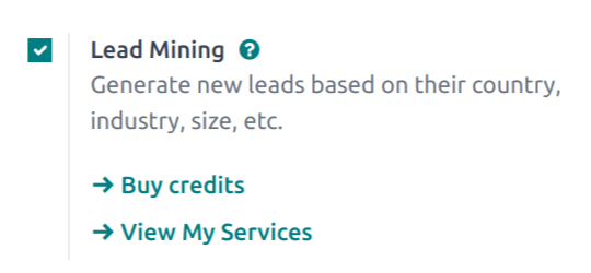 Activate lead mining in Axsys CRM settings.