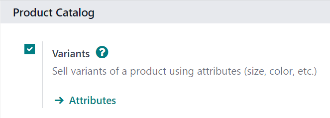 Activating product variants on the Settings page of the Axsys Sales application.