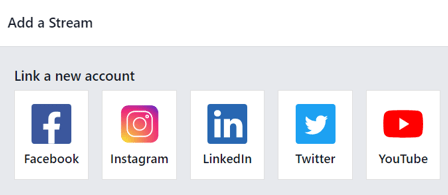 View of the pop-up window that appears when Add a Stream is selected in Axsys.