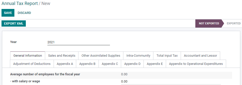 Axsys Accounting (Luxembourg localization) generates an annual tax declaration.
