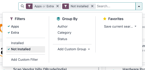 Add "Extra" filter in Axsys Apps.