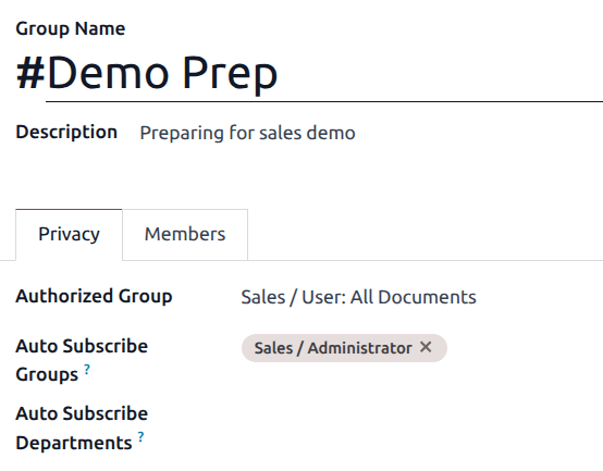 View of a channel's settings form in Axsys Discuss.