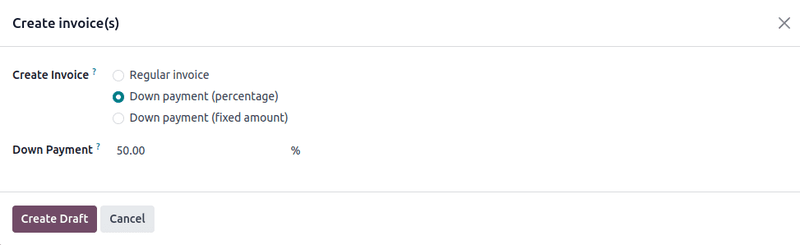 Create invoices pop-up form that appears in Axsys Sales.