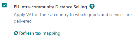 EU intra-community Distance Selling feature in Axsys Accounting settings