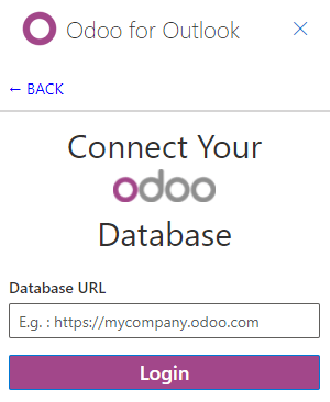 Entering the Axsys database URL