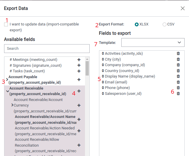 Overview of options to consider when exporting data in Axsys.