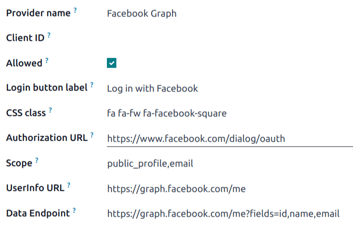 The Facebook Graph record in Axsys.