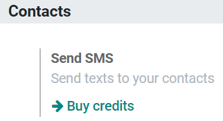 Buying credits for SMS Marketing in Axsys settings.