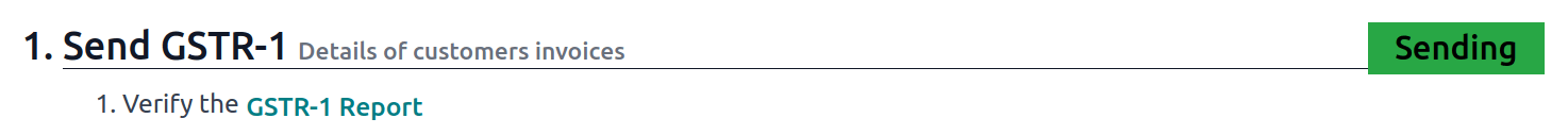 GSTR-1 in the Sending Status