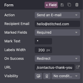 Editing a form to change its action