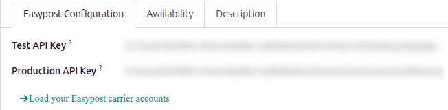 Load the EasyPost carrier accounts into Cobuild.