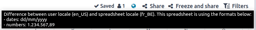 Warning about difference between user and spreadsheet locale