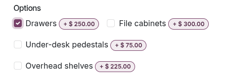 Multi-checkbox display type