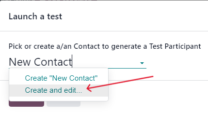 Typing in a new contact directly from the launch a test pop-up window in Axsys.