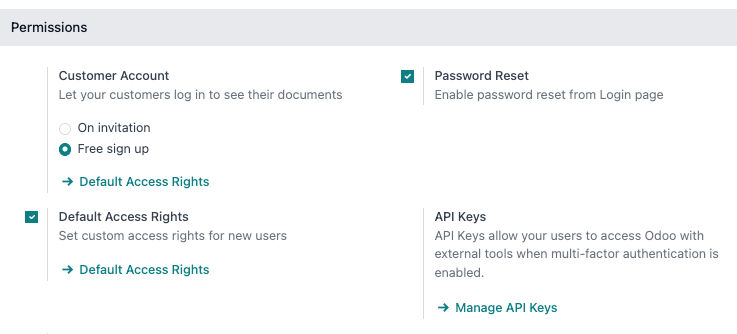 Enabling Password Reset in Axsys Settings.