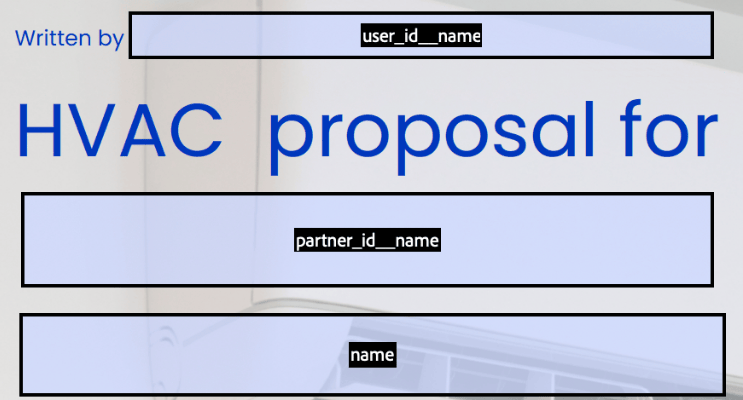 PDF quote being built using common dynamic placeholders.
