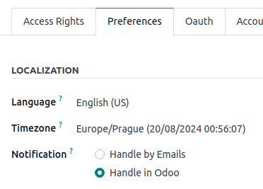 View of the Preferences tab for Axsys Discuss.