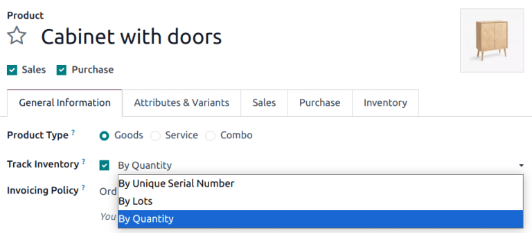 Configure a product for reordering in Axsys.