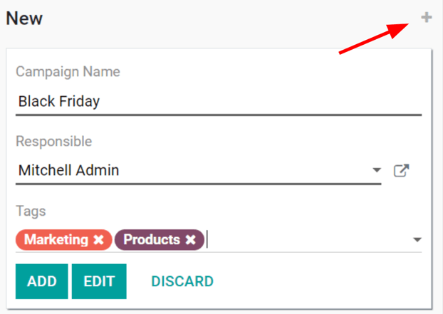 View of the quick add option for campaigns in Axsys Social Marketing.