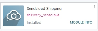 Sendcloud Shipping module in the Axsys Apps module.