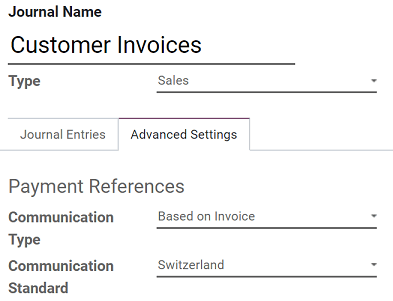 Configure your Journal to display your ISR as payment reference on your invoices in Axsys