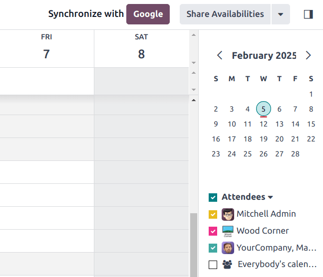 Click the Google sync button in Axsys Calendar to sync Google Calendar with Axsys.