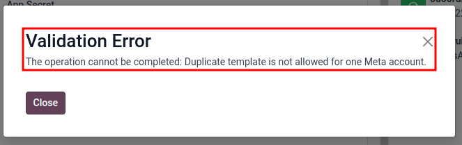 User error populated in Axsys when a duplicate template exists.
