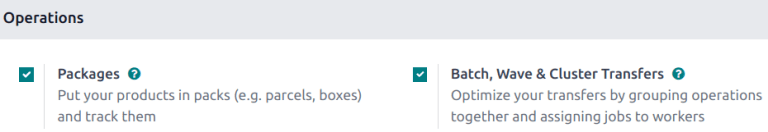 View of Axsys Inventory app settings to enable the wave transfers option.